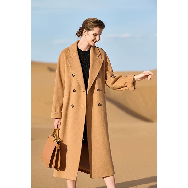 Extended Over-the-knee Double-sided Woolen Coat Women's Coat