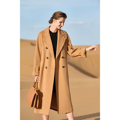 Extended Over-the-knee Double-sided Woolen Coat Women's Coat