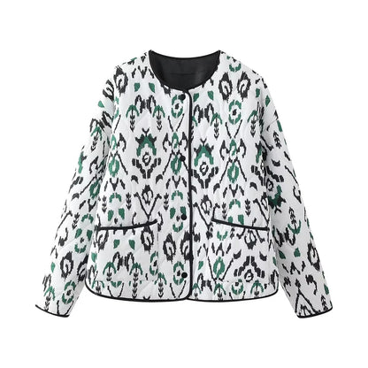 Women's Printed Quilted Jacket Coat