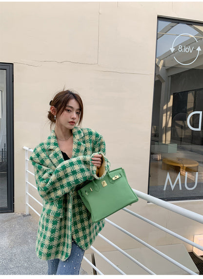 Lamb Fur Integrated Women's Suit Coat